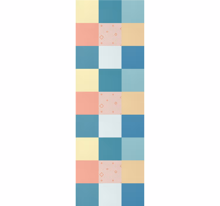 Rollo fenster vintage buntes retro patchwork-muster - TenStickers