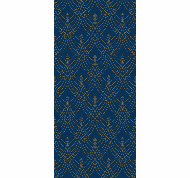 Rollo fenster vintage im blauen und goldenen dekorstil - TenStickers