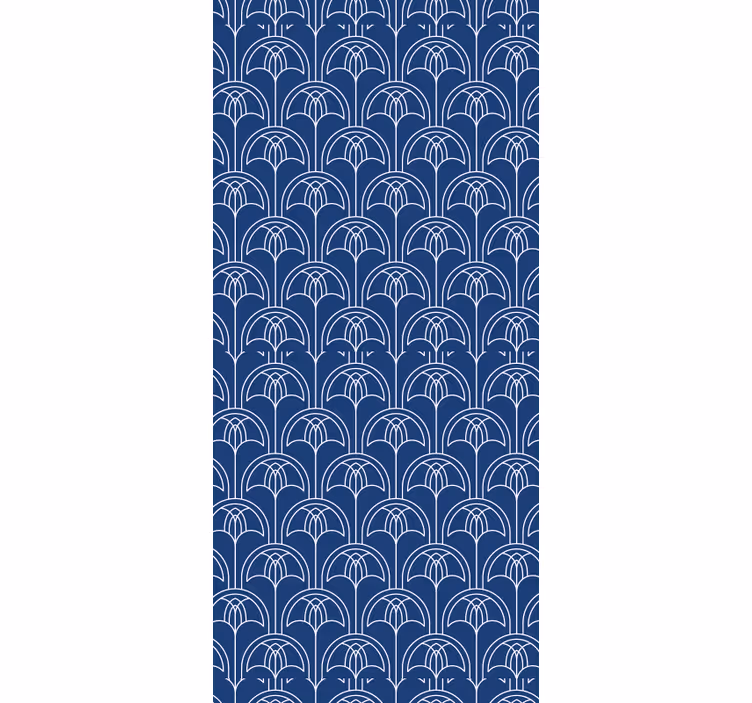 Rollo fenster vintage weißer bogen auf blauer kunst - TenStickers