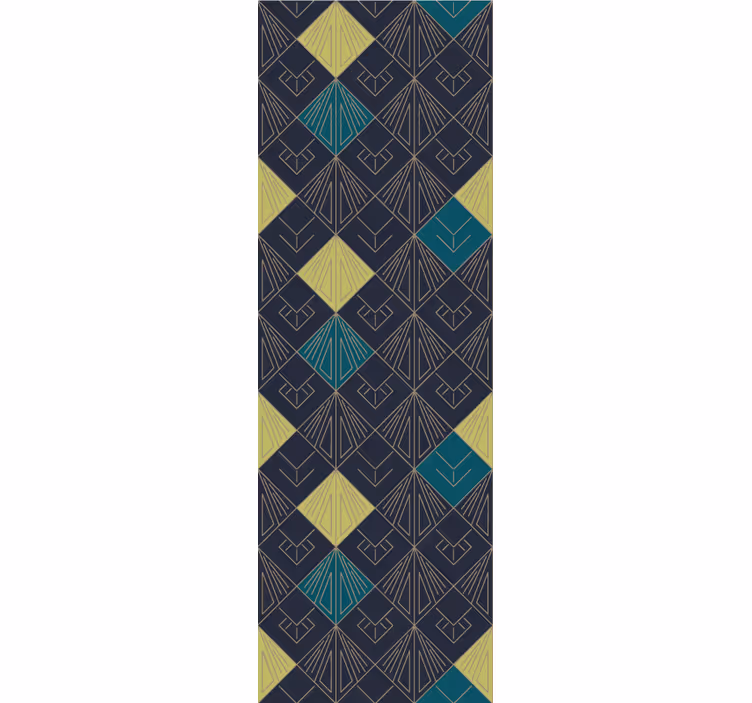 Rollo fenster vintage mit grau-blauem art deco muster - TenStickers