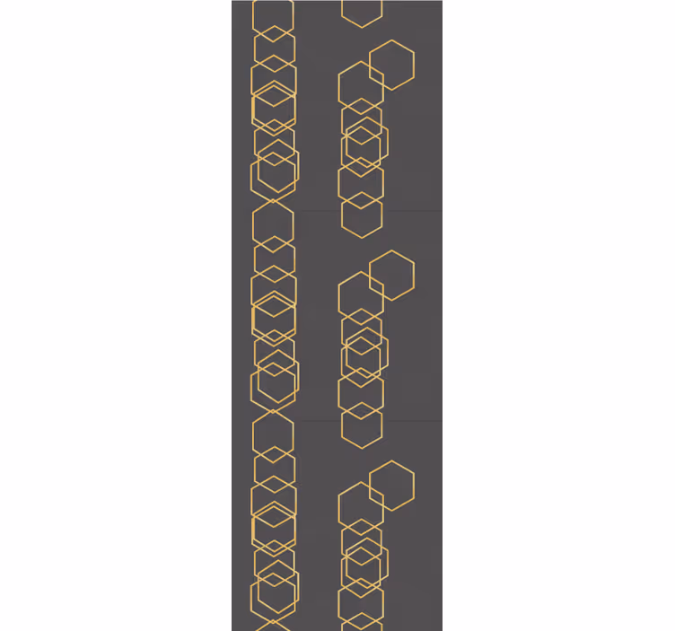 Rollo fenster vintage graue textur mit goldenen hexagons - TenStickers