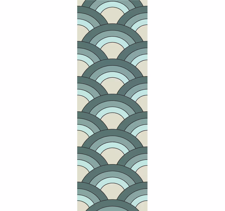Rollo fenster vintage in blauem schuppenmuster - TenStickers
