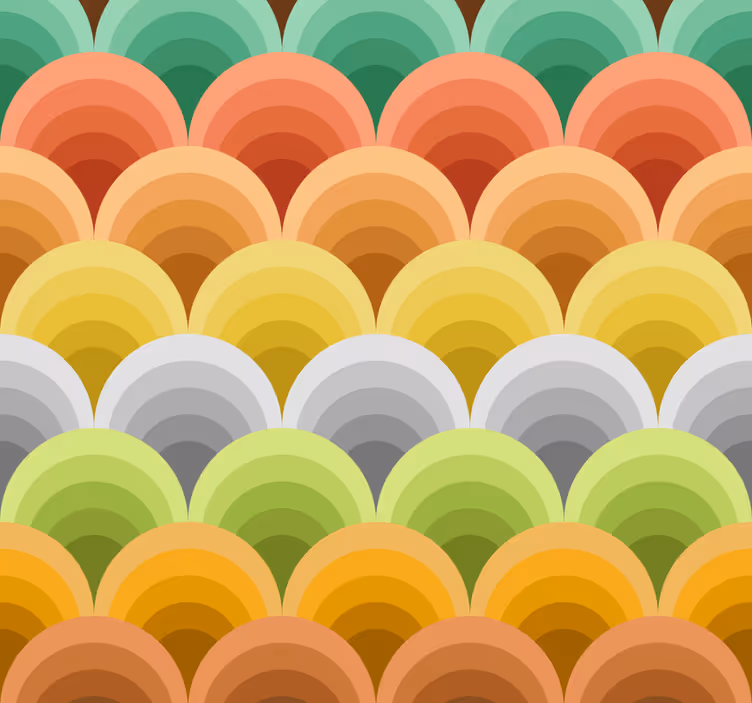 Rollo fenster vintage mit orangefarbenen kreisen - TenStickers