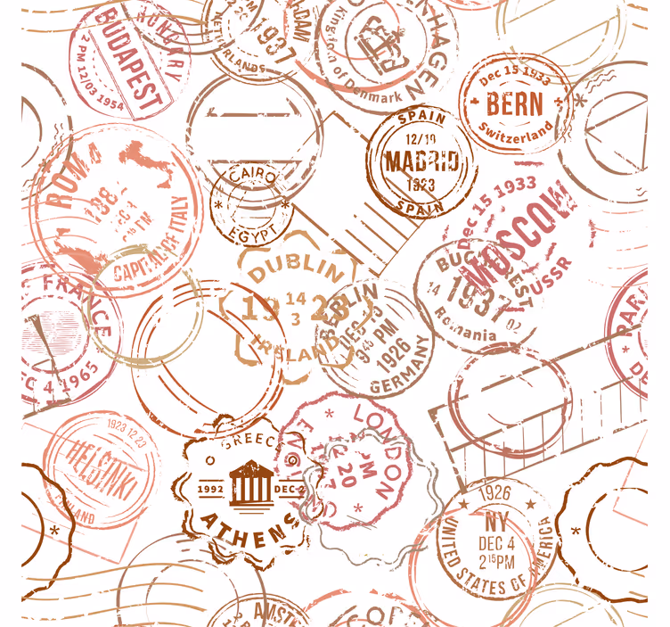 Rollo fenster vintage mit retro stempeln - TenStickers