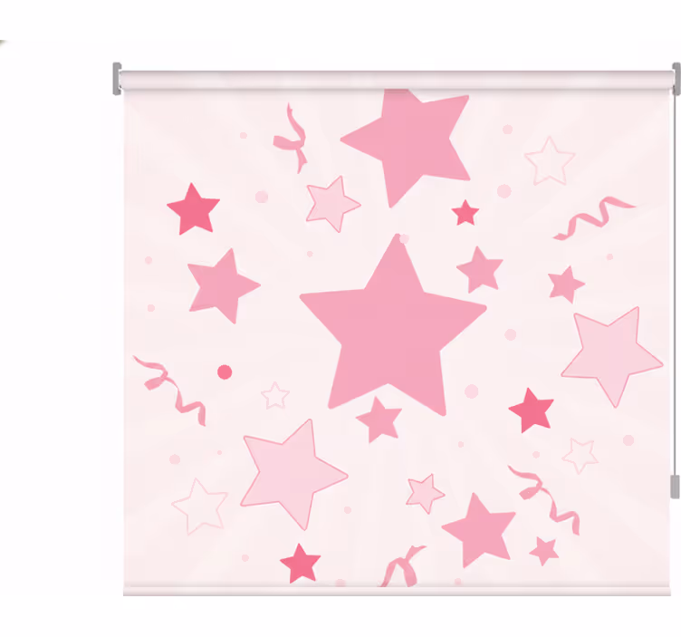 Rollo fenster rosa mit großen pinken sternen - TenStickers