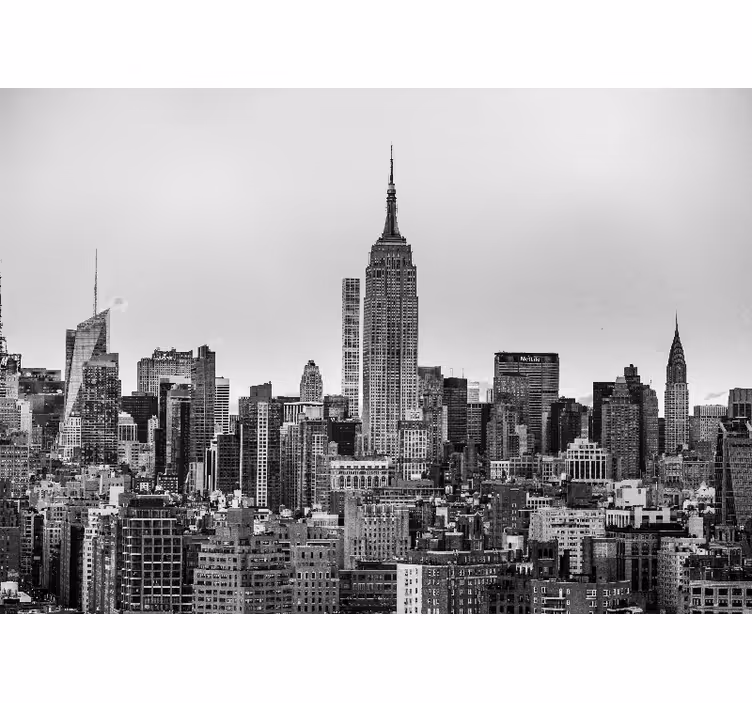 Rollo wohnzimmer mit schwarz-weiß-bild von new york - TenStickers