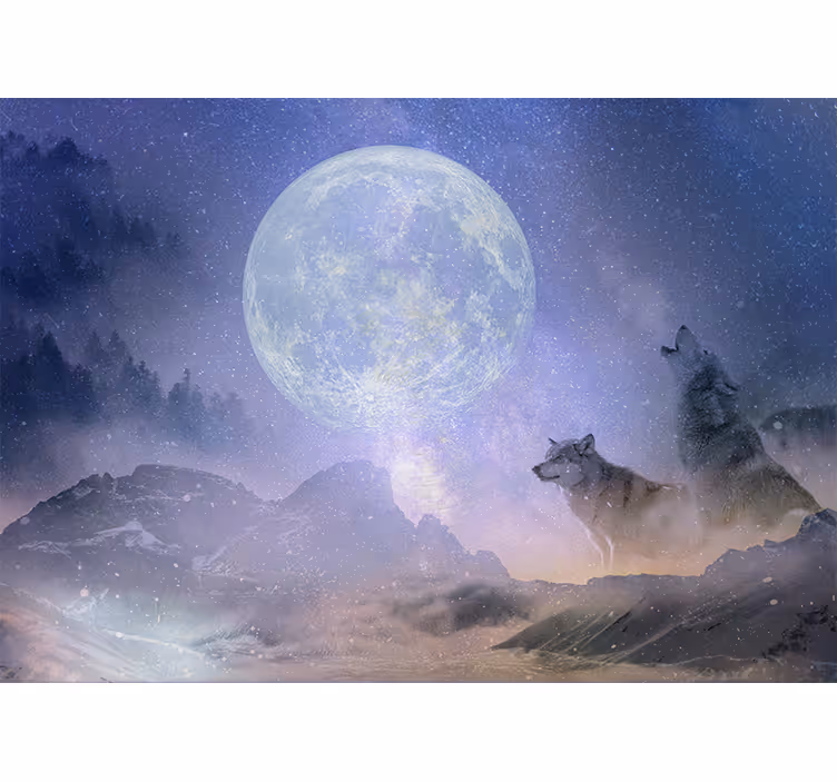 Rollo wohnzimmer wolfspaar schaut ins all - TenStickers