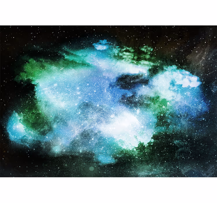 Rollo wohnzimmer mit fantastischem kosmischem regen - TenStickers