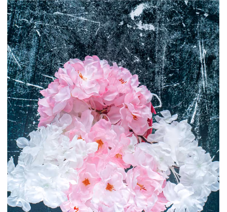 Rollo wohnzimmer mit pinkem kunstblumen shabby chic - TenStickers