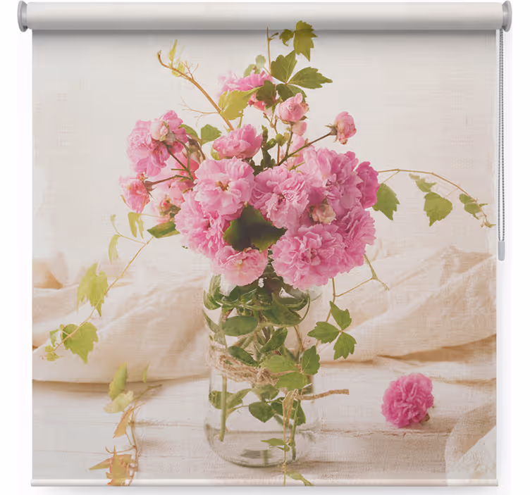Rollo wohnzimmer mit verwelkten rosen auf topf - TenStickers
