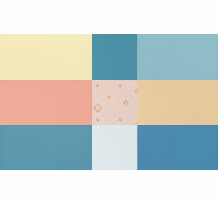 Rollo wohnzimmer mit buntem retro-patchwork-muster - TenStickers