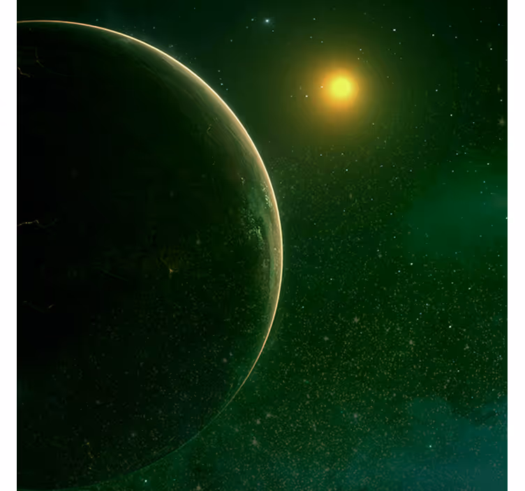 Rollo wohnzimmer im design des grünen planeten - TenStickers