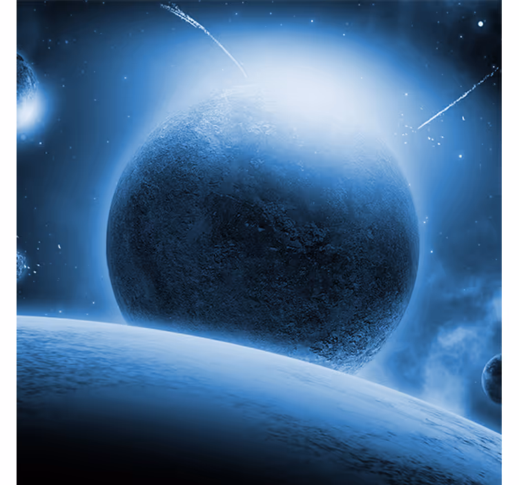 Rollo wohnzimmer mit schöner sicht auf die erde vom mond - TenStickers