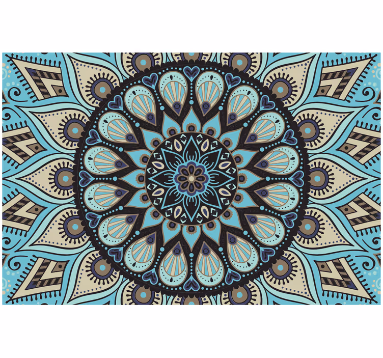 Rollo fenster schlafzimmer ethnisches schwarz-blau mandala - TenStickers