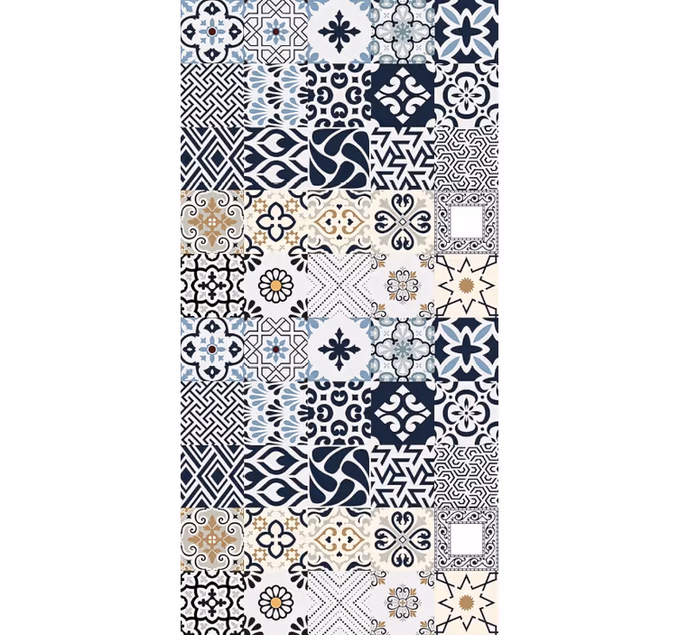 Rollo fenster schlafzimmer blaue fliesen - TenStickers