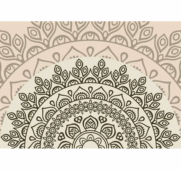 Rollo fenster beige mit indischem muster sonnenaufgang - TenStickers