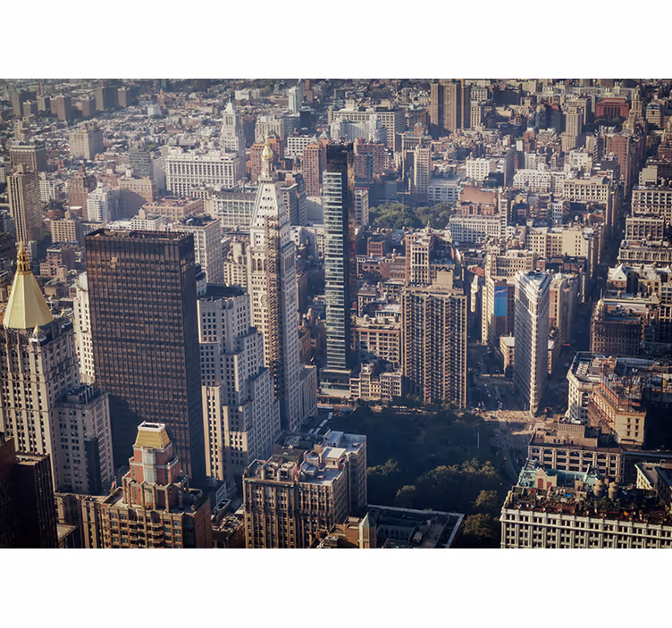 Rollo fenster schlafzimmer retro farbige skyline nyc - TenStickers