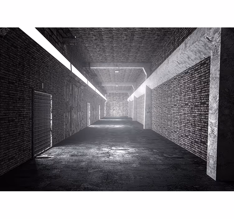 Rollo fenster schlafzimmer 3d backstein tunnel - TenStickers