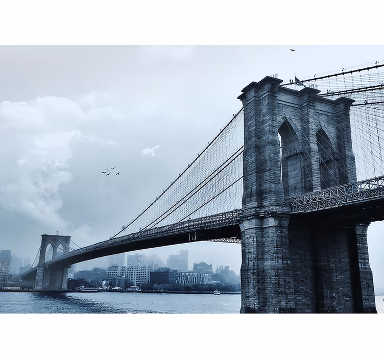 Rollo fenster schlafzimmer nyc manhattan brücke im winter - TenStickers