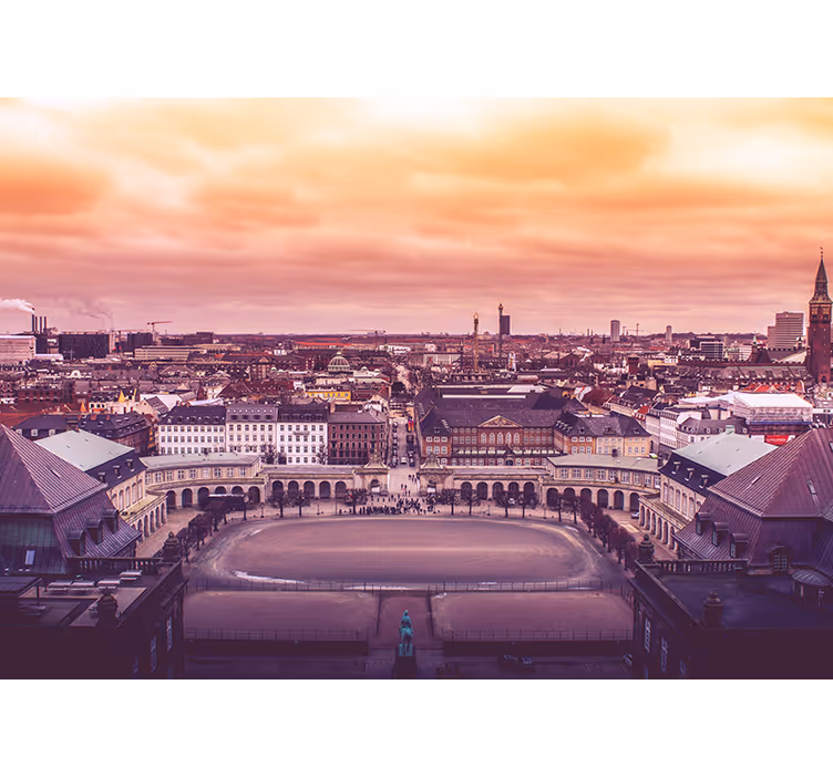 Rollo fenster schlafzimmer ausblick über kopenhagen - TenStickers