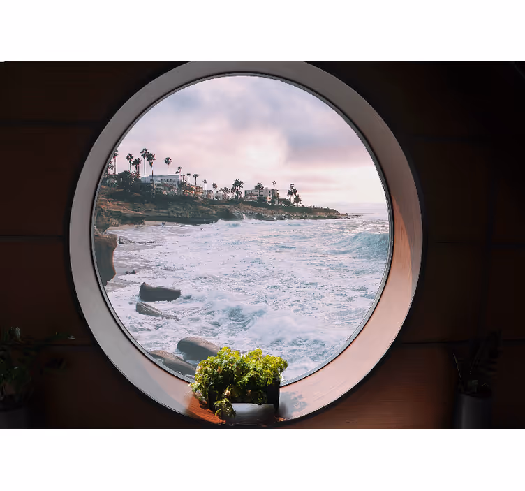 Rollo fenster schlafzimmer 3d meer landschaft küste felsen - TenStickers