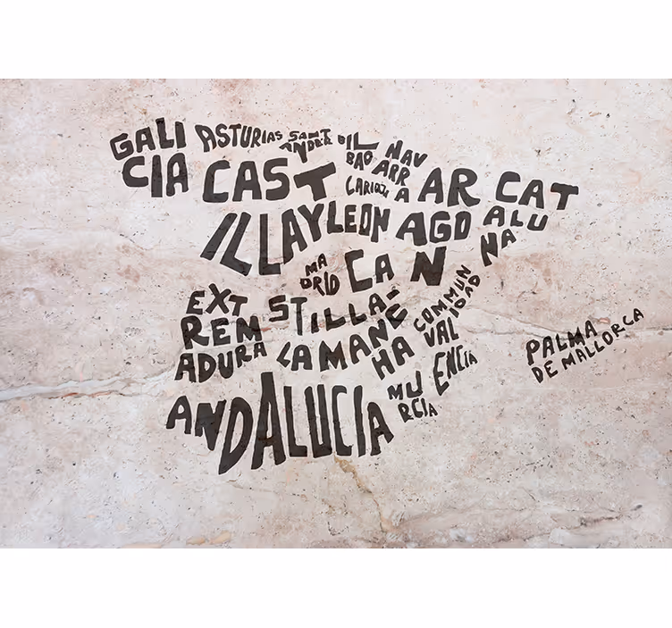 Rollo fenster schlafzimmer marmorstruktur spanienkarte - TenStickers