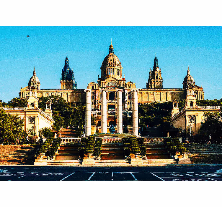 Rollo fenster schlafzimmer mit blick auf montjuic - TenStickers