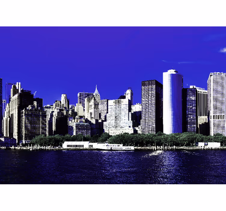 Rollo fenster schlafzimmer skyline von manhattan abends - TenStickers