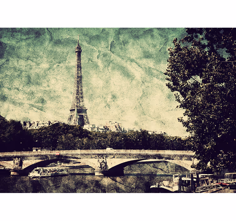 Rollo fenster schlafzimmer mit paris illustration - TenStickers