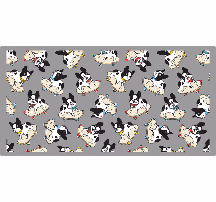 Rollo fenster grau mit skateboard-bulldog - TenStickers