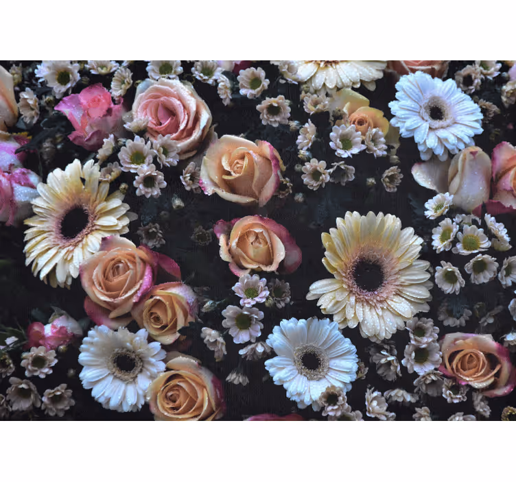 Rollo fenster schlafzimmer mit eleganten großen blumen - TenStickers