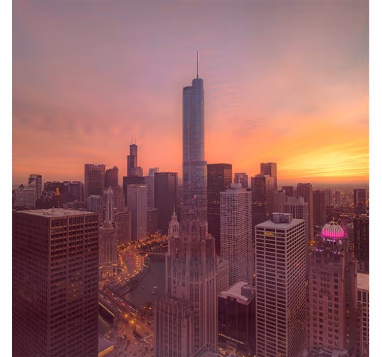 Rollo wohnzimmer new yorker sonnenuntergang - TenStickers