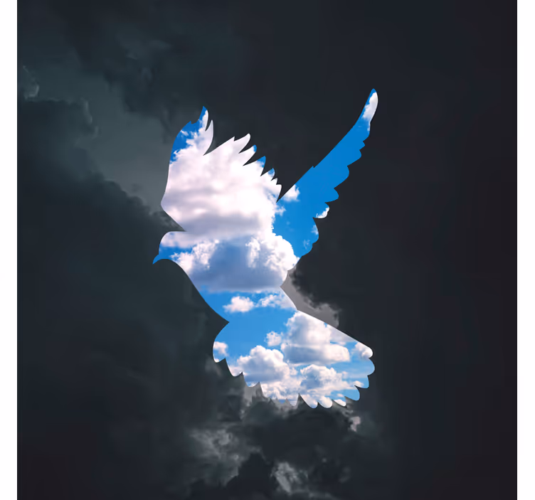 Rollo wohnzimmer mit rené magritte taube - TenStickers