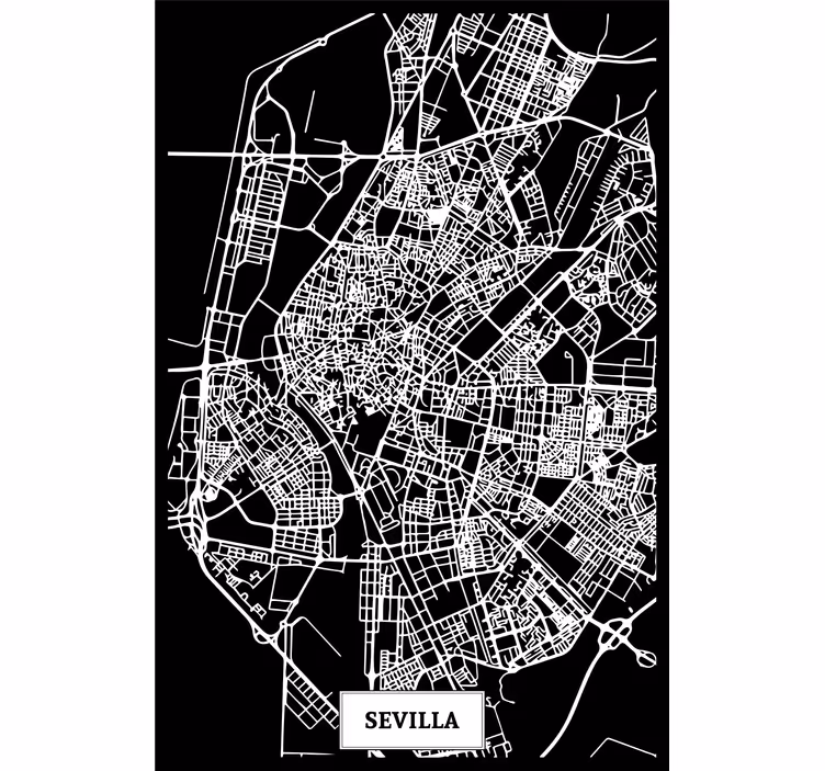 Rollo wohnzimmer topografische karte sevilla - TenStickers