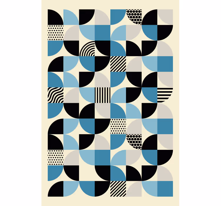 Rollo wohnzimmer im retro blauen bauhaus-muster - TenStickers
