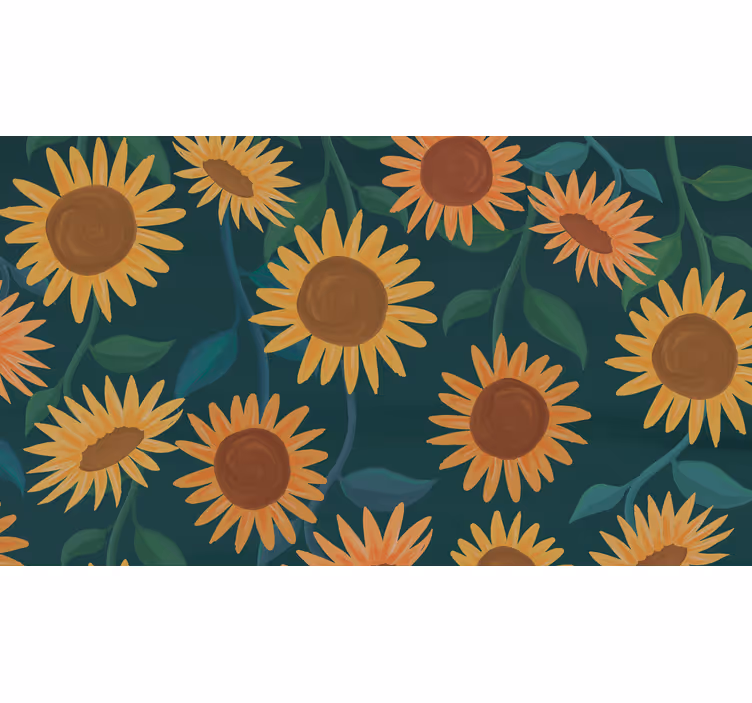 Rollo fenster schlafzimmer sonnenblumen pflanze - TenStickers