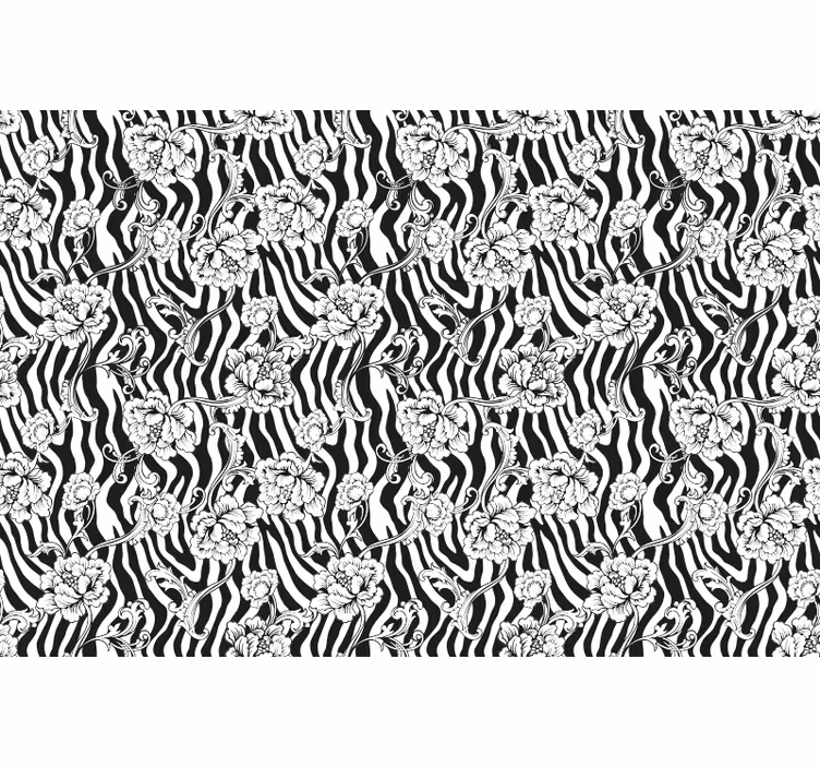Rollo fenster schlafzimmer zebra und blumen - TenStickers