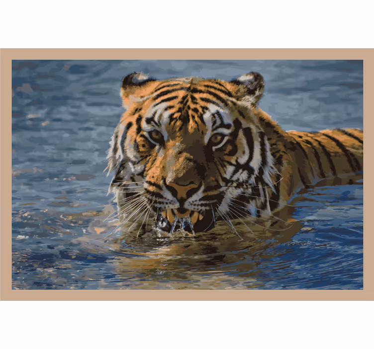 Rollo fenster schlafzimmer tiger schwimmt - TenStickers