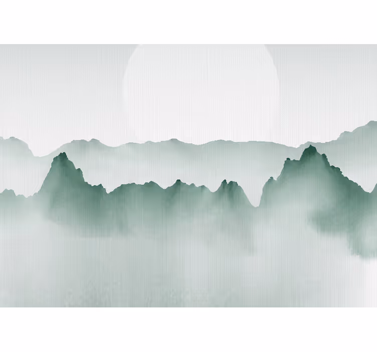 Rollo fenster weiß im japandi stil abstrakte landschaft - TenStickers