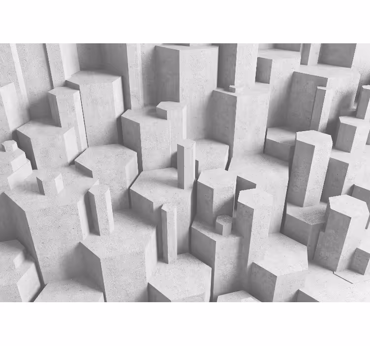 Rollo fenster weiß 3d betongeometrie formen - TenStickers