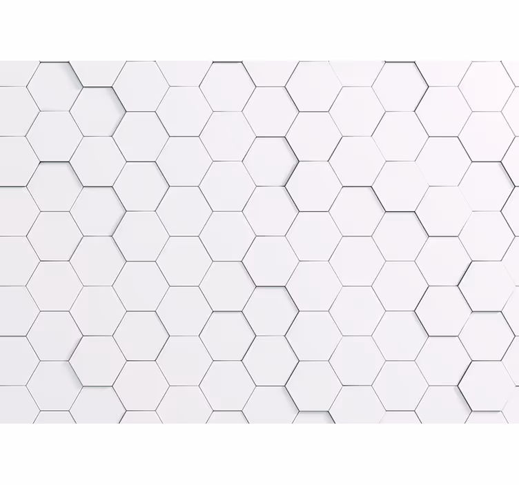 Rollo fenster weiß mit hexagonalem muster und schatten - TenStickers