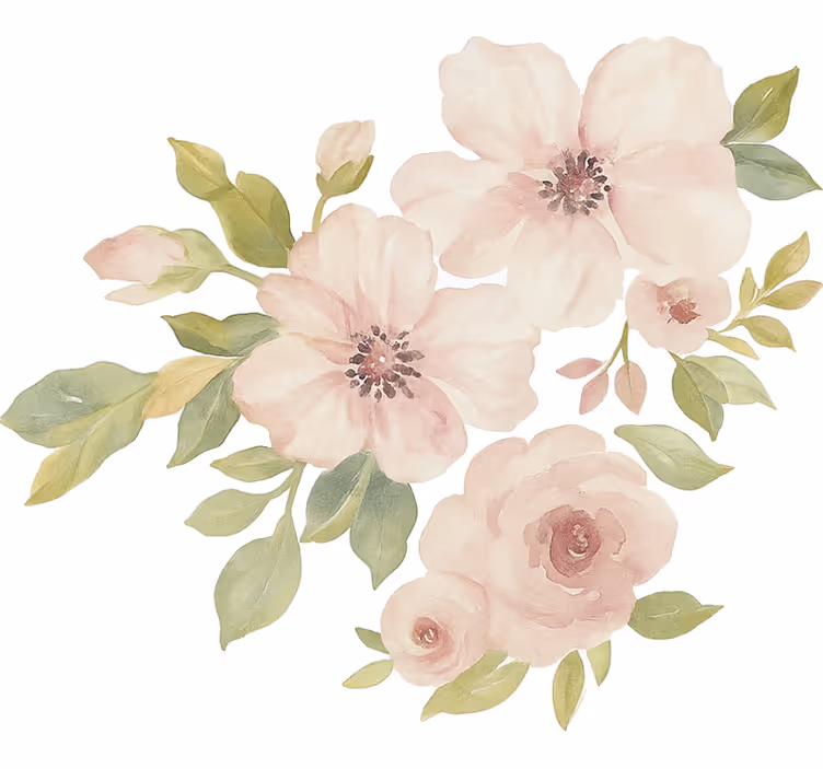 Rollo fenster weiß magnolia in aquarell - TenStickers