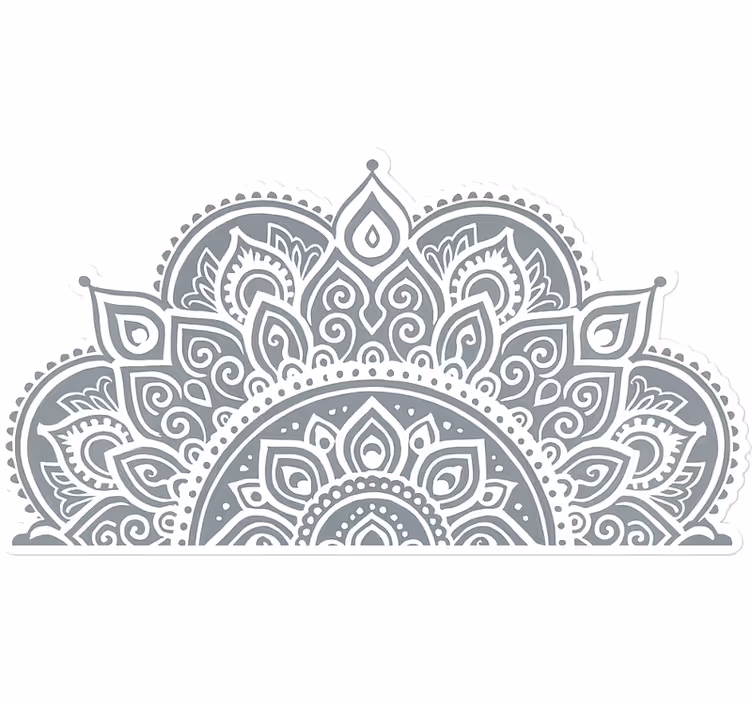 Rollo fenster weiß mit halbem mandala design - TenStickers