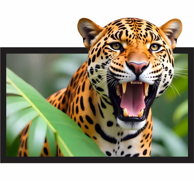 Rollo wohnzimmer leopard im rahmen - TenStickers