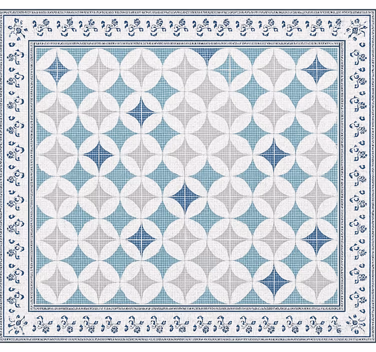 Rollo wohnzimmer im vintage blaue fliesen look - TenStickers