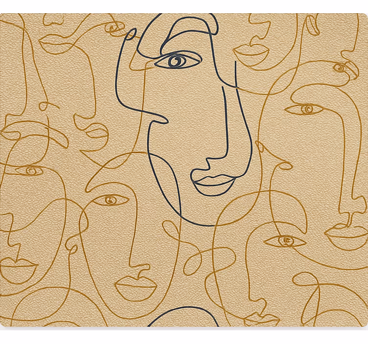 Rollo wohnzimmer mit gesichts-silhouetten - TenStickers