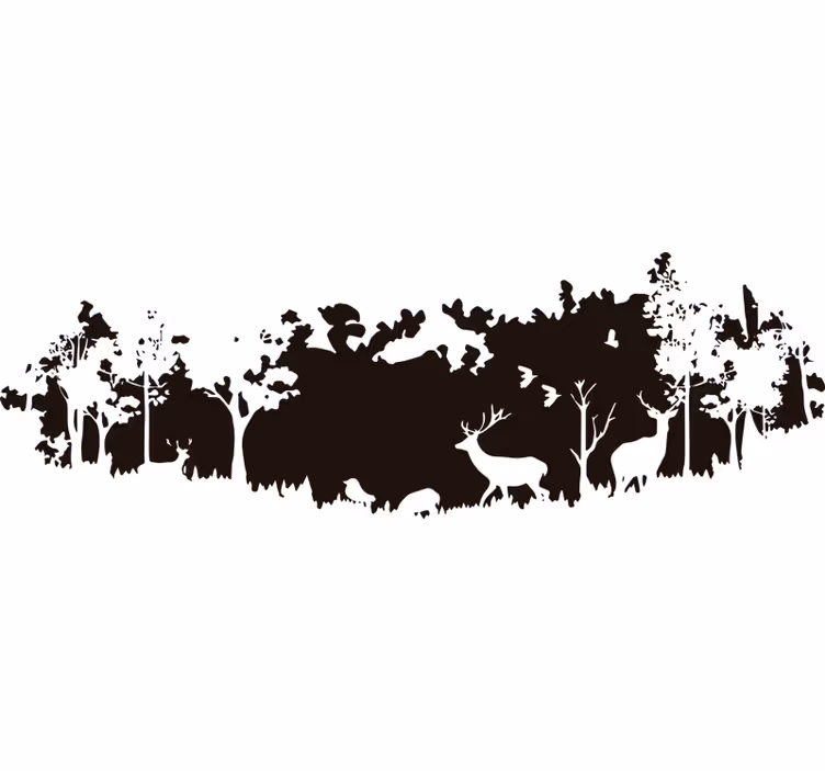 Rollo fenster schlafzimmer waldsilhouette - TenStickers