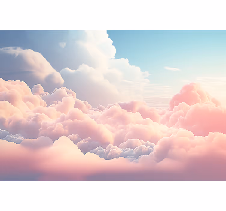 Rollo fenster kinderzimmer wolkenlandschaft in pink - TenStickers