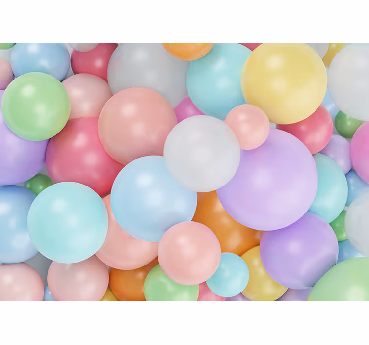 Rollo fenster kinderzimmer 3d bunte pastellballons - TenStickers