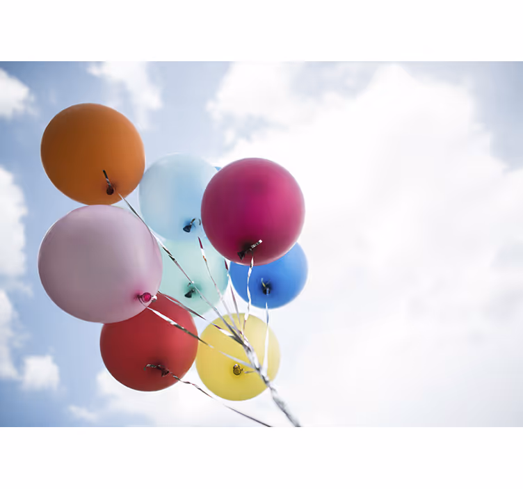 Rollo fenster kinderzimmer bunte ballons am himmel - TenStickers